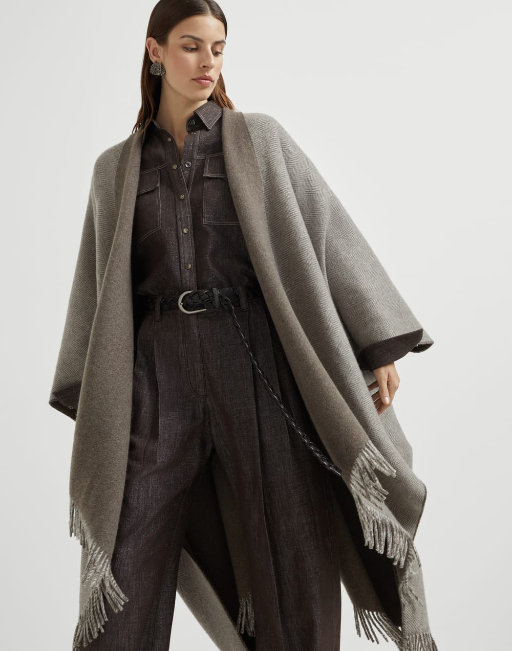 A cashmere poncho from Brunello Cucinelli